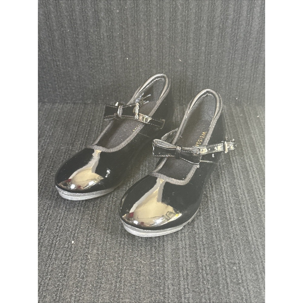 Weissman Toddler Girl's Mary Jane Tap Shoes Size 3.5 Black Patent W700